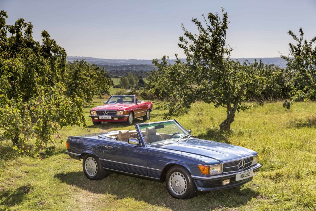 Road Trip to the Countryside in two R107 SL models