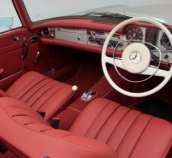 Mercedes Pagoda Red Leather Interior