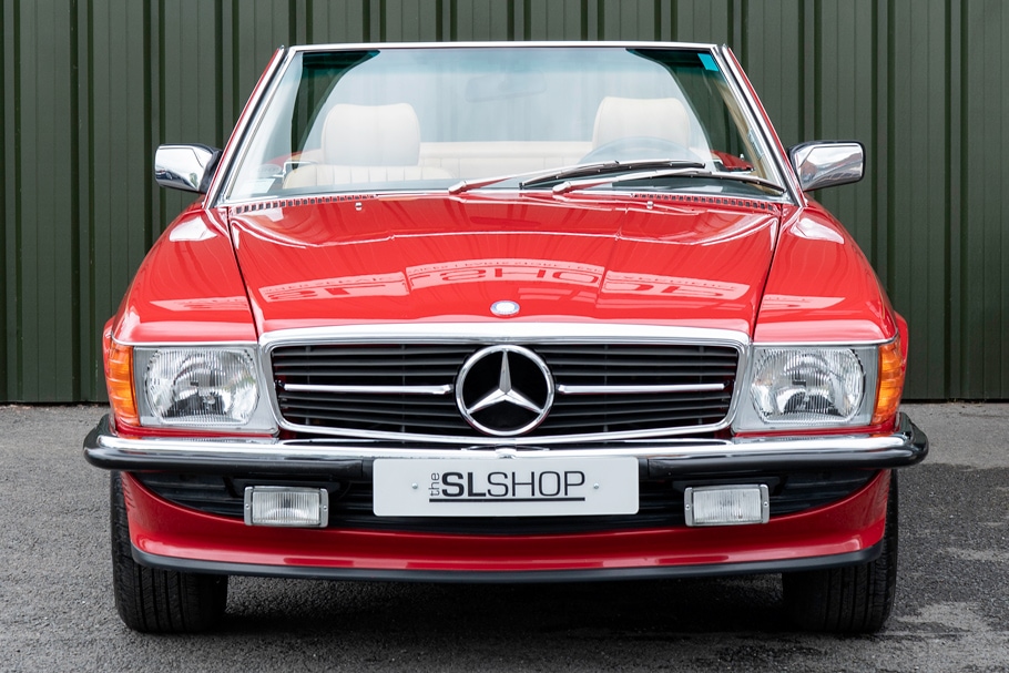 1987 Mercedes Benz 560sl Lhd R107 2103 Signal Red With Palamino Leather The Slshop