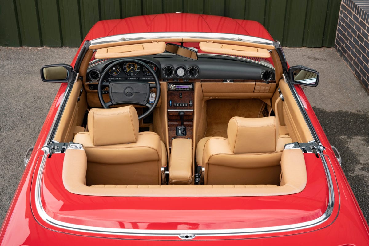 1987 Mercedes Benz 560sl Lhd R107 2103 Signal Red With Palomino Leather The Slshop