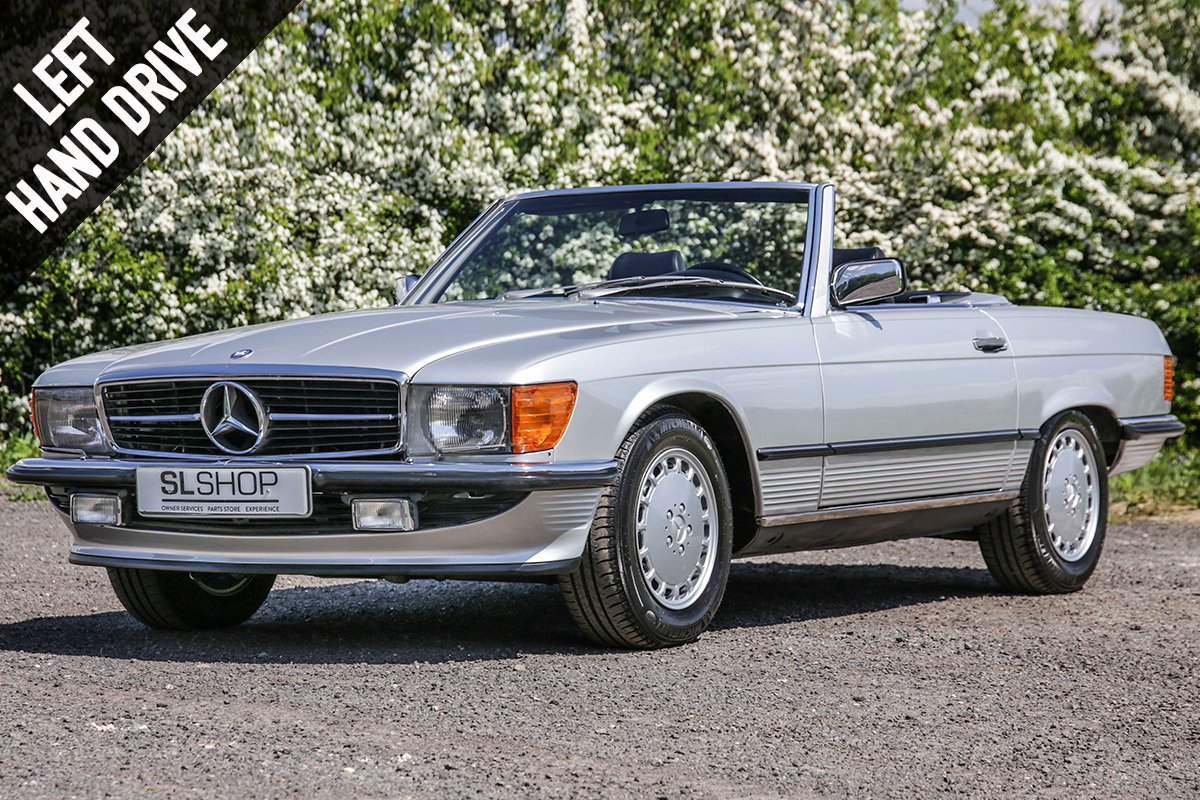 1986 Mercedes Benz 500sl R107 Lhd 2189 Astral Silver With Black Leather The Slshop