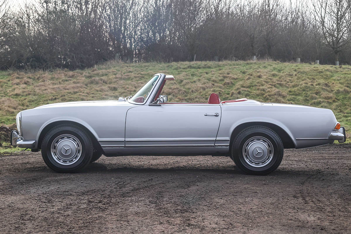 Astral Silver 280 SL with its hood down.