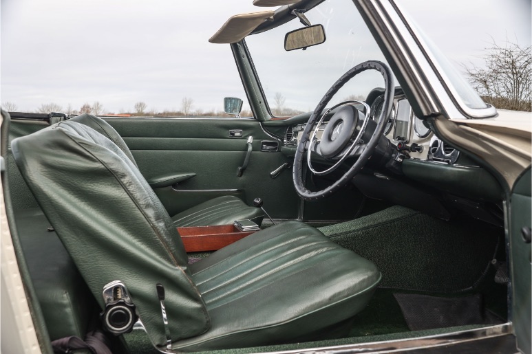 1970 280 SL Green Leather Interior