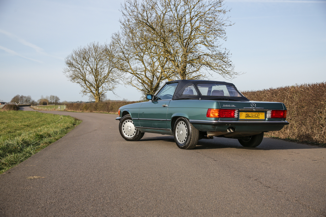 Rear shot of a 560 SL Mercedes