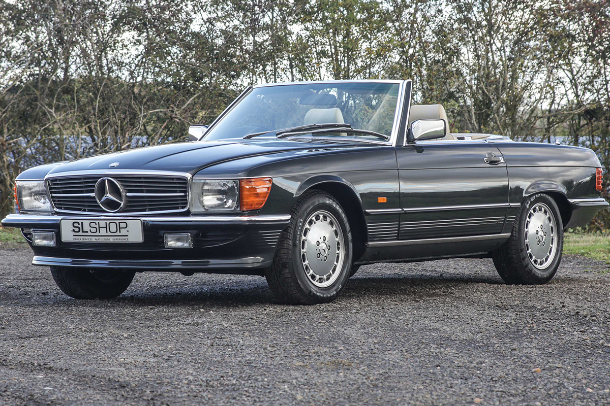 1988 Mercedes-Benz 300SL (R107) #2327 Blue Black with Beige