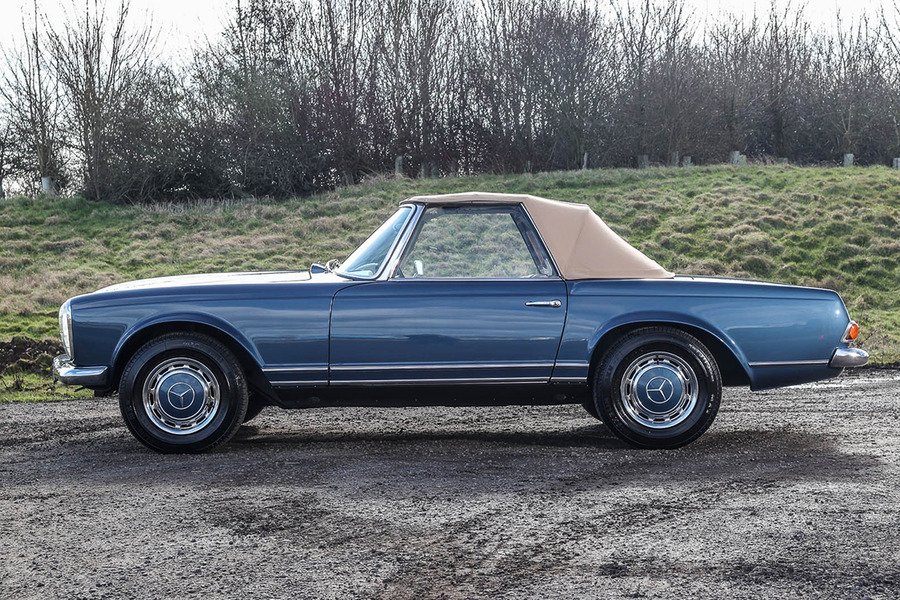 Mercedes 280SL Pagoda with soft top in place.