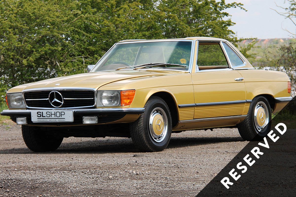 1973 Mercedes-Benz 350SL (R107) #2266 Icon Gold with Bamboo MB Tex - The  SLSHOP