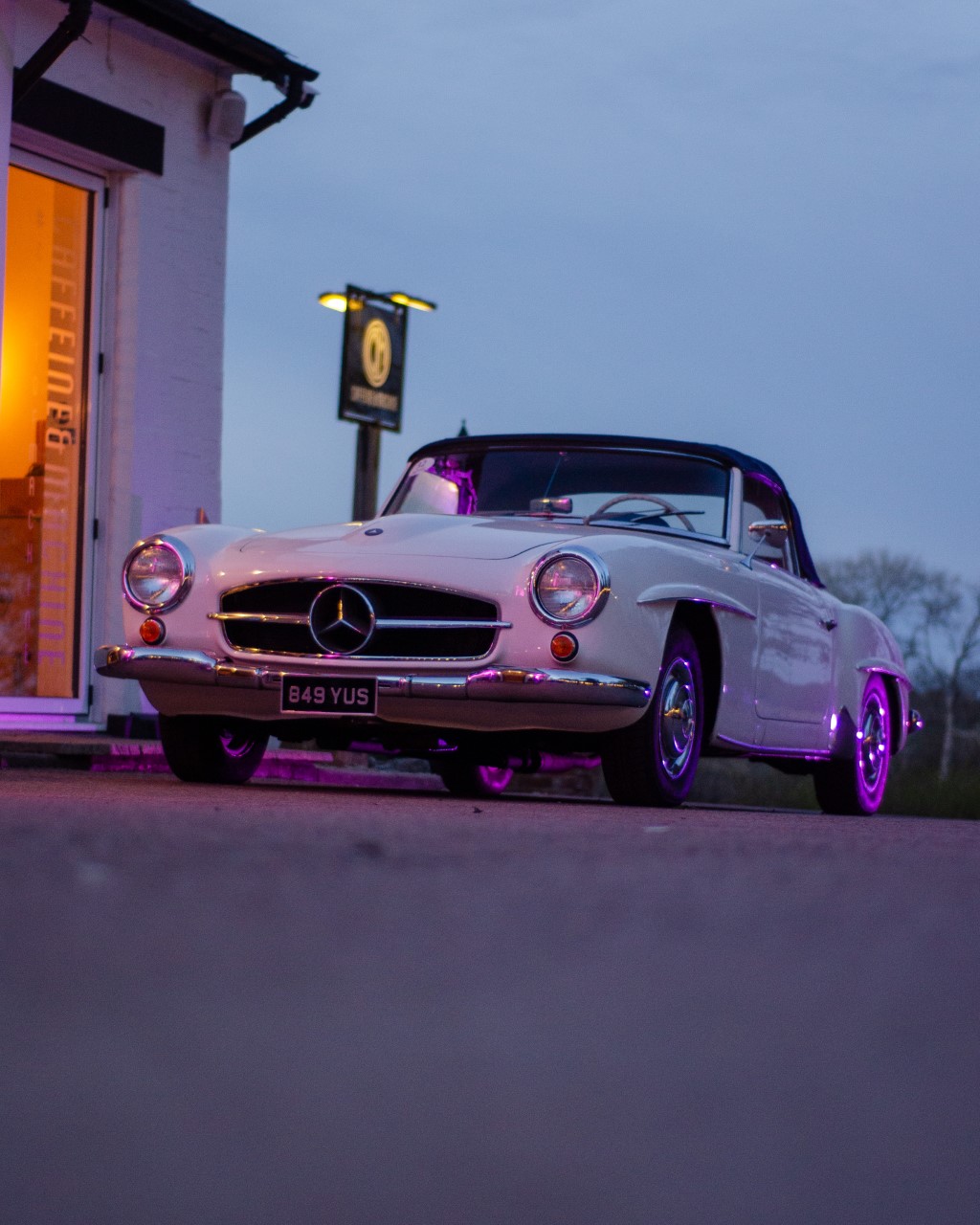 The Mercedes the 190 SL, captured at Caffeine Machine, Ettington