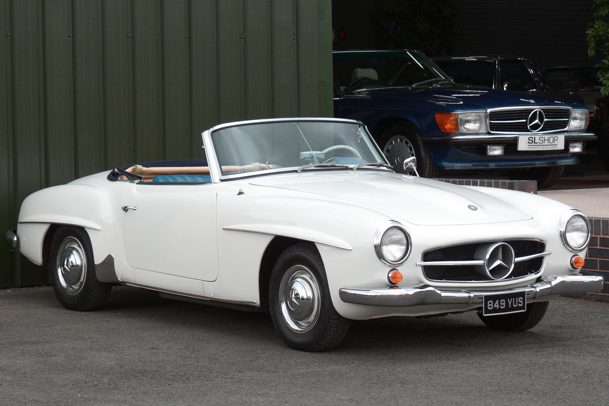 Front three quarters of a 1953 190 sl Restoration project for sale