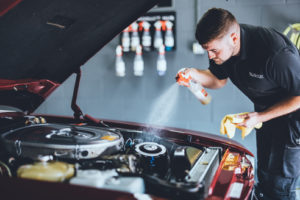 Detailing a Mercedes Classic car for sale at SLSHOP