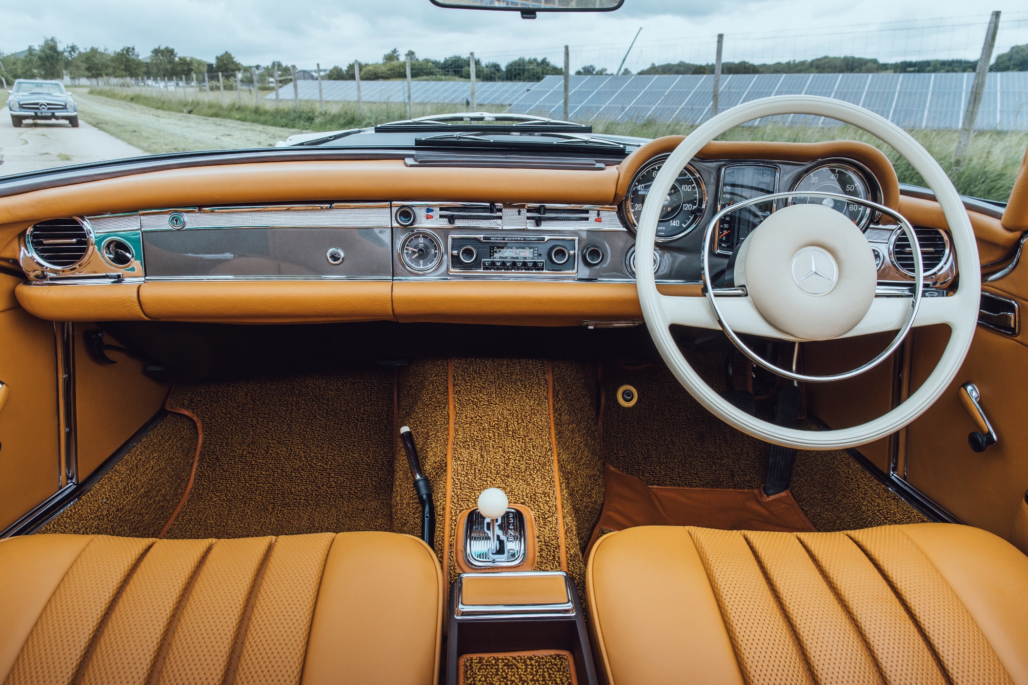 Bamboo Leather Interior of a Mercedes 280 SL Pagoda