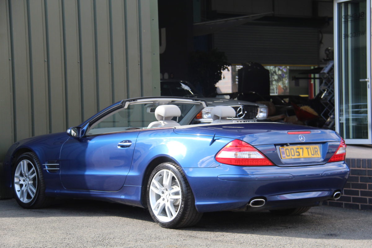 Mercedes-Benz SL350 R230 in Metallic Blue (345) with Grey Leather - The ...