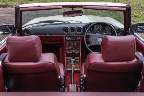 Mid-Red Leather Interior of a 300SL Mercedes