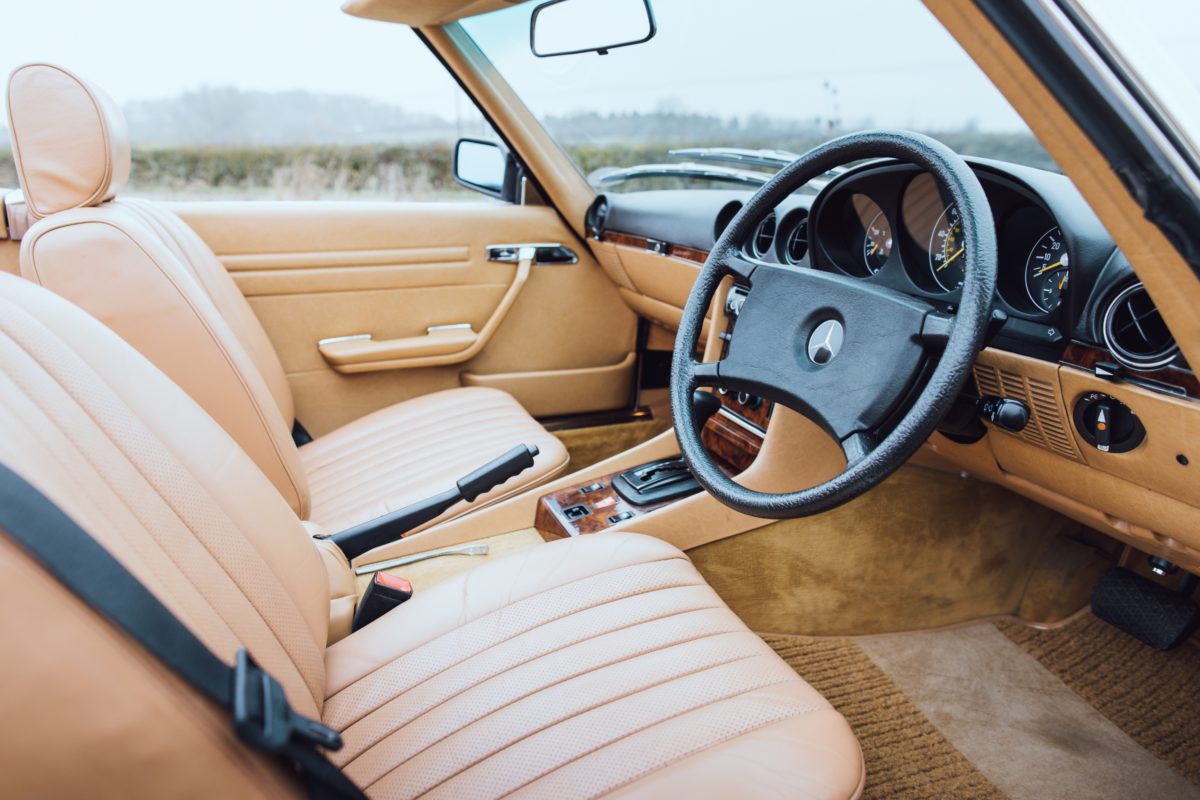 Ivory Mercedes 380SL (R107) For Sale