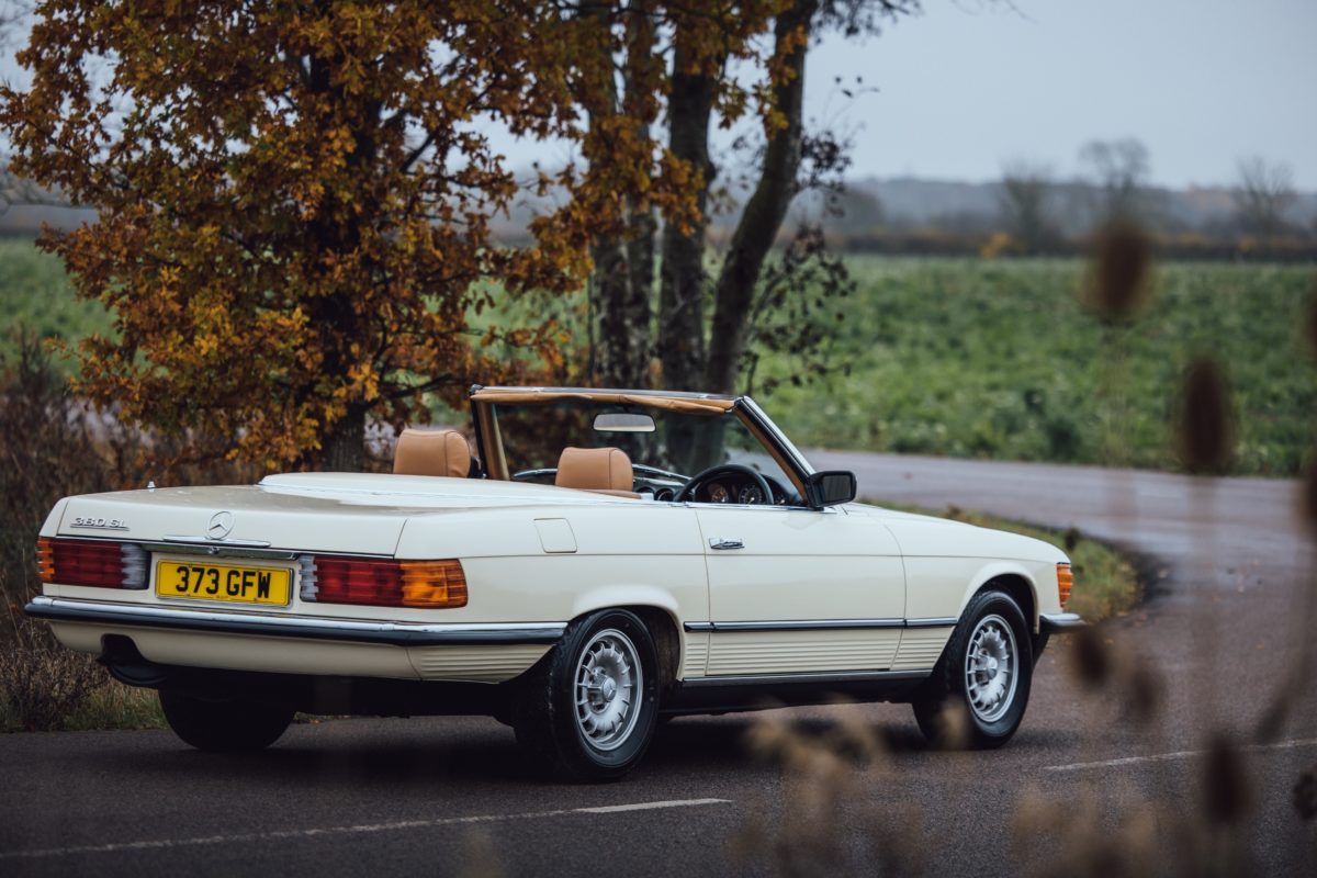 Ivory Mercedes 380SL (R107) For Sale
