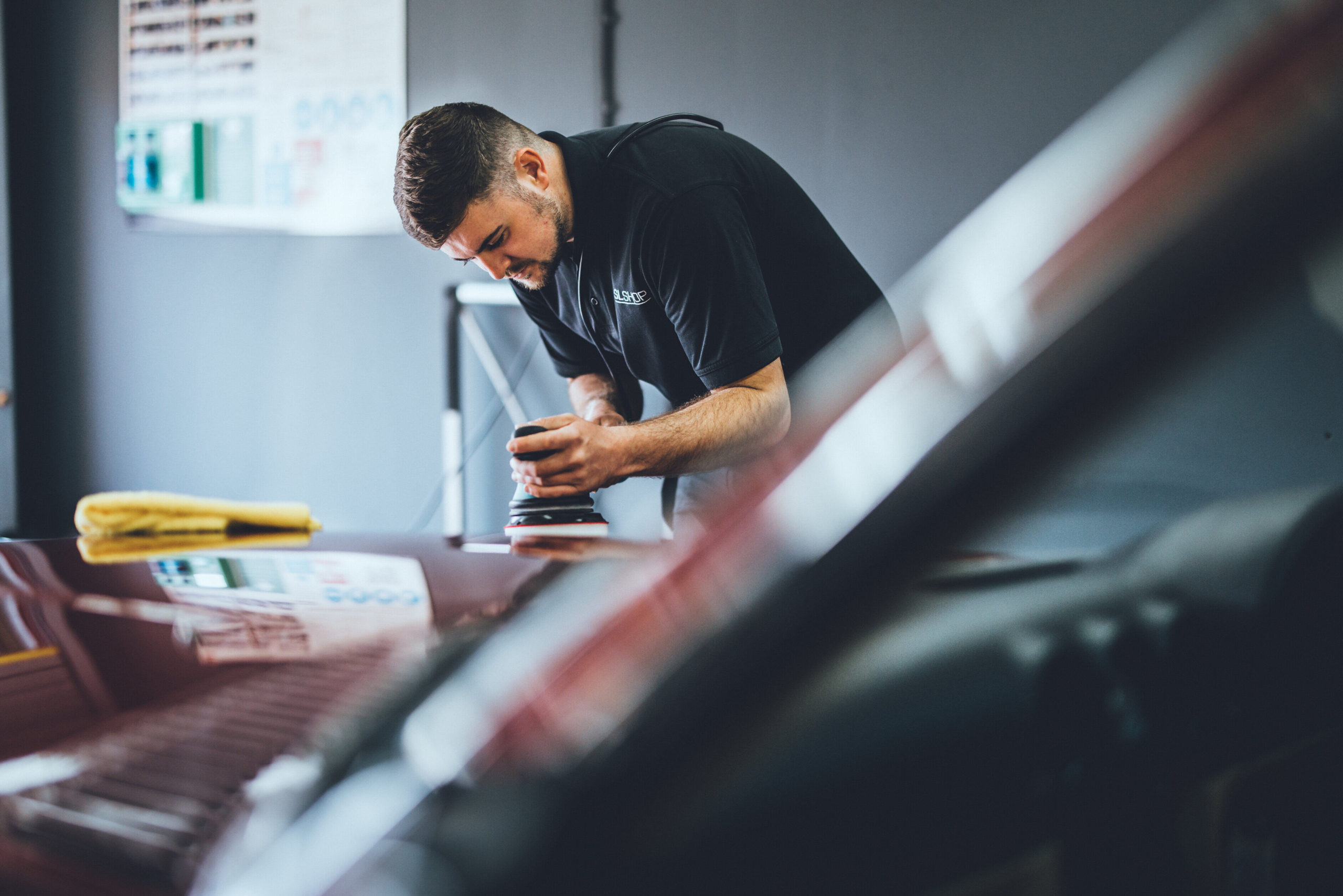 James polishing an r129 SL.