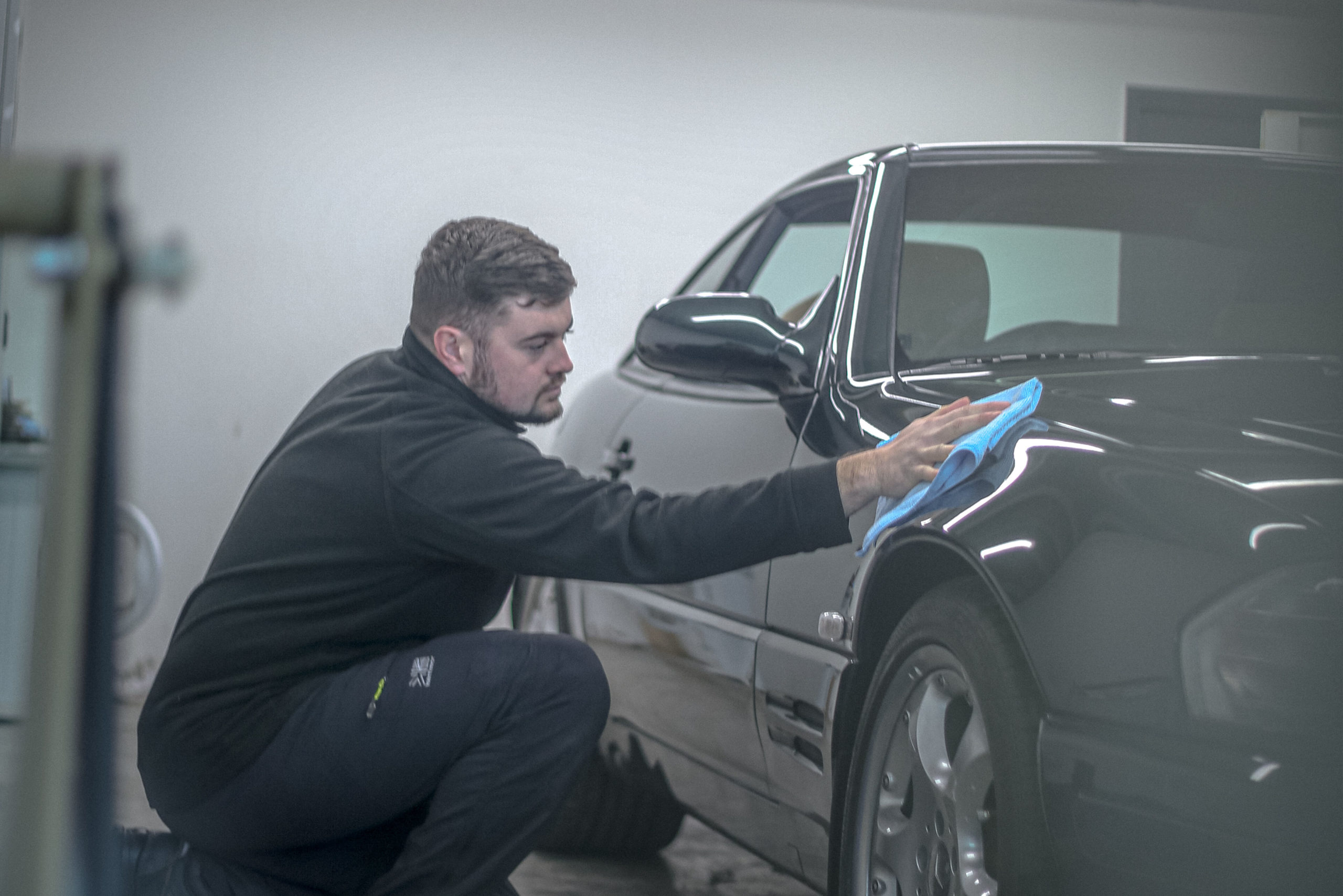 James polishing an r129 SL.