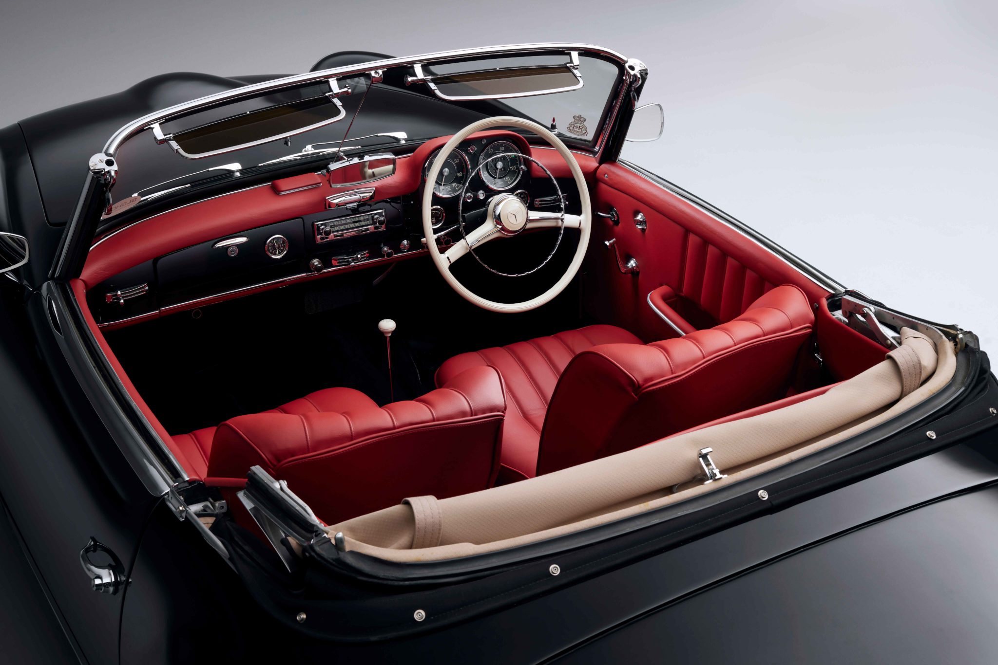 1960 Mercedes Benz W121 190SL Black (872) with Red Leather (641