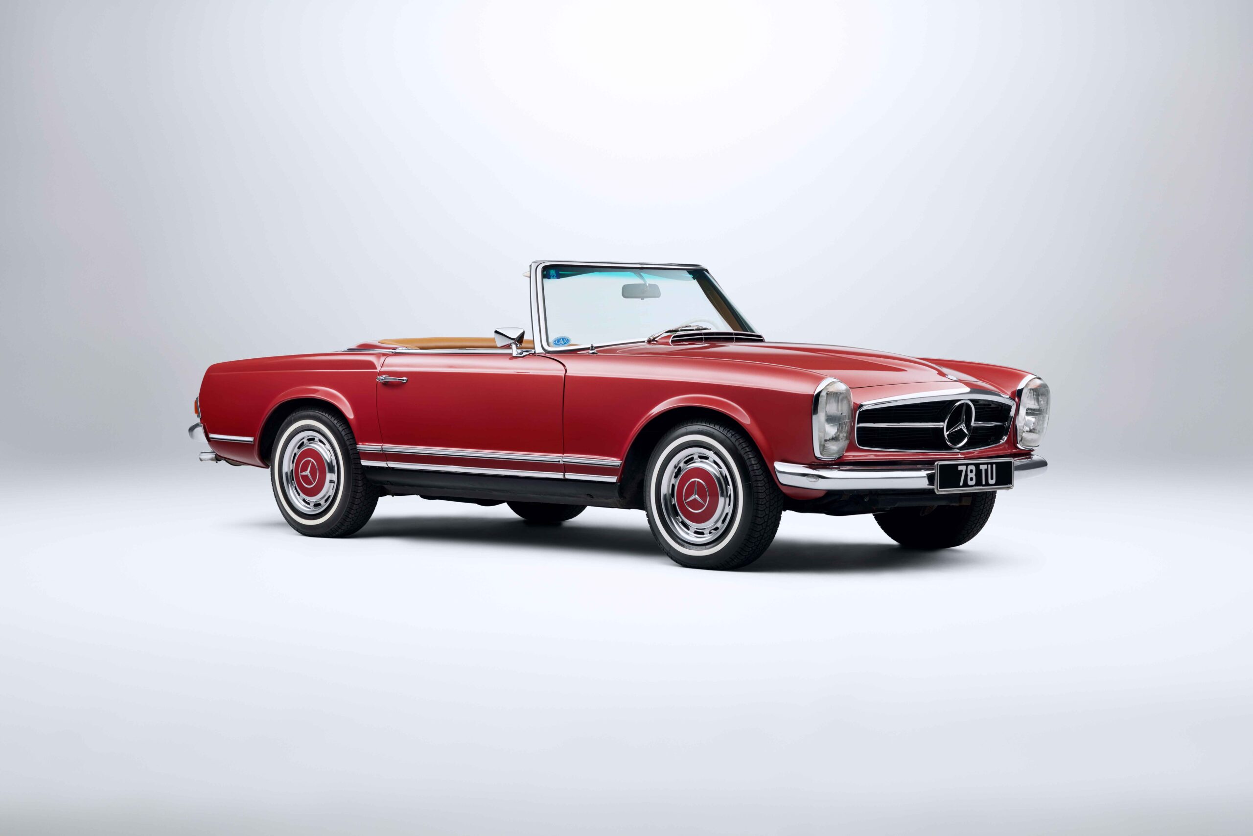 1969 Mercedes Benz W113 280SL Metallic Red (571) with Cognac
