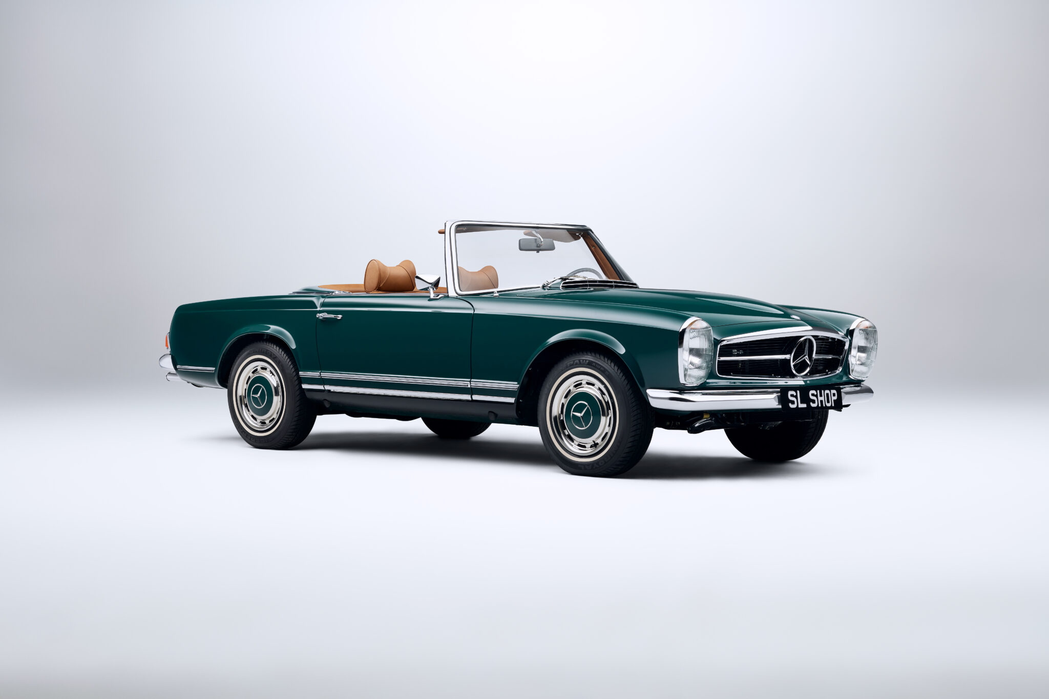 1970 Mercedes Benz W113 280SL Dark Green (268) with Cognac Leather