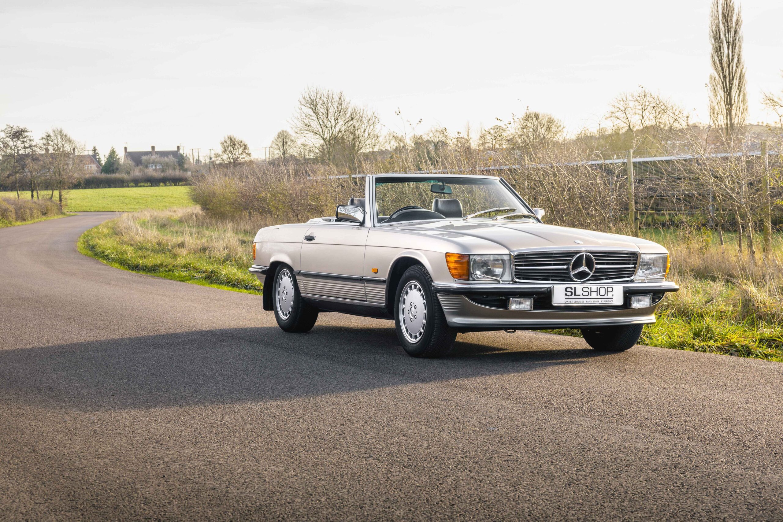 1986 Mercedes Benz R107 500SL Smoke Silver (702) with Brazil